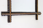 RUSTIC, TRAMP ART, WALL MIRROR, HANDCARVED, AUSTRIA, 19TH CENTURY