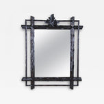 19TH CENTURY, AUSTRIA, BLACK FOREST WALL MIRROR, RUSTIC, HAND CARVED