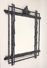 19TH CENTURY, AUSTRIA, BLACK FOREST WALL MIRROR, RUSTIC, HAND CARVED