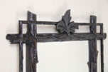 19TH CENTURY, AUSTRIA, BLACK FOREST WALL MIRROR, RUSTIC, HAND CARVED