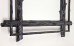 19TH CENTURY, AUSTRIA, BLACK FOREST WALL MIRROR, RUSTIC, HAND CARVED