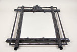19TH CENTURY, AUSTRIA, BLACK FOREST WALL MIRROR, RUSTIC, HAND CARVED