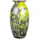 LOETZ WITWE GLASS VASE, CYTISUS YELLOW, SILVER OVERLAY, BOHEMIA, 1902