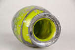 LOETZ WITWE GLASS VASE, CYTISUS YELLOW, SILVER OVERLAY, BOHEMIA, 1902