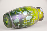 LOETZ WITWE GLASS VASE, CYTISUS YELLOW, SILVER OVERLAY, BOHEMIA, 1902