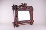19TH CENTURY, GERMANY, BLACK FOREST RUSTIC WALL MIRROR, HAND CARVED, CIRCA 1880