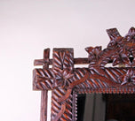 19TH CENTURY, GERMANY, BLACK FOREST RUSTIC WALL MIRROR, HAND CARVED, CIRCA 1880