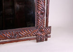 19TH CENTURY, GERMANY, BLACK FOREST RUSTIC WALL MIRROR, HAND CARVED, CIRCA 1880