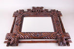 19TH CENTURY, GERMANY, BLACK FOREST RUSTIC WALL MIRROR, HAND CARVED, CIRCA 1880
