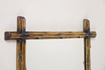 19TH CENTURY, AUSTRIA, BLACK FOREST WALL MIRROR, RUSTIC, BLACK ACCENTS