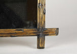 19TH CENTURY, AUSTRIA, BLACK FOREST WALL MIRROR, RUSTIC, BLACK ACCENTS