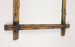 19TH CENTURY, AUSTRIA, BLACK FOREST WALL MIRROR, RUSTIC, BLACK ACCENTS