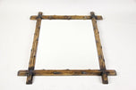 19TH CENTURY, AUSTRIA, BLACK FOREST WALL MIRROR, RUSTIC, BLACK ACCENTS