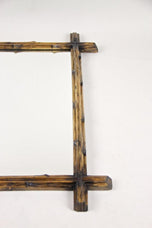 19TH CENTURY, AUSTRIA, BLACK FOREST WALL MIRROR, RUSTIC, BLACK ACCENTS