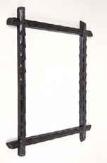 19TH CENTURY, AUSTRIA, BLACK FOREST, WALL MIRROR, HAND CARVED, RUSTIC