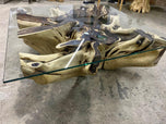 ORGANIC MODERN ROOT TABLE, SONOKELING WOOD, SAFETY GLASS, 2024
