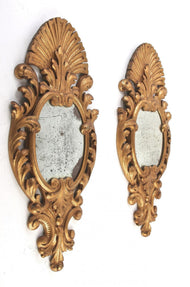 19TH CENTURY, ITALIAN, WALL MIRRORS, GILT, HANDCARVED