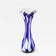 MID CENTURY, ITALY, MURANO GLASS, DARK BLUE, WHITE, VASE