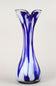 MID CENTURY, ITALY, MURANO GLASS, DARK BLUE, WHITE, VASE