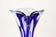 MID CENTURY, ITALY, MURANO GLASS, DARK BLUE, WHITE, VASE