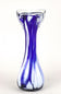 MID CENTURY, ITALY, MURANO GLASS, DARK BLUE, WHITE, VASE