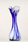 MID CENTURY, ITALY, MURANO GLASS, DARK BLUE, WHITE, VASE