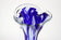 MID CENTURY, ITALY, MURANO GLASS, DARK BLUE, WHITE, VASE