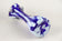 MID CENTURY, ITALY, MURANO GLASS, DARK BLUE, WHITE, VASE