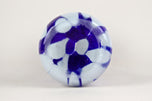 MID CENTURY, ITALY, MURANO GLASS, DARK BLUE, WHITE, VASE