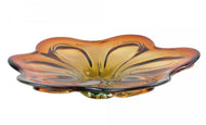 20TH CENTURY, ITALY, MURANO GLASS, CENTERPIECE, BOWL, RED, AMBER