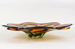 20TH CENTURY, ITALY, MURANO GLASS, CENTERPIECE, BOWL, RED, AMBER