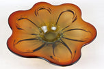 20TH CENTURY, ITALY, MURANO GLASS, CENTERPIECE, BOWL, RED, AMBER