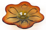20TH CENTURY, ITALY, MURANO GLASS, CENTERPIECE, BOWL, RED, AMBER