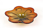 20TH CENTURY, ITALY, MURANO GLASS, CENTERPIECE, BOWL, RED, AMBER
