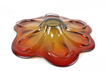 20TH CENTURY, ITALY, MURANO GLASS, CENTERPIECE, BOWL, RED, AMBER