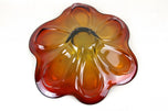 20TH CENTURY, ITALY, MURANO GLASS, CENTERPIECE, BOWL, RED, AMBER