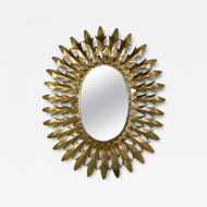 20TH CENTURY, FRANCE, ART DECO, SUNBURST, WALL MIRROR, OVAL, C1920
