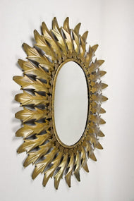 20TH CENTURY, FRANCE, ART DECO, SUNBURST, WALL MIRROR, OVAL, C1920