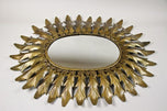20TH CENTURY, FRANCE, ART DECO, SUNBURST, WALL MIRROR, OVAL, C1920