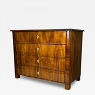 19TH CENTURY, AUSTRIA, NUTWOOD BIEDERMEIER CHEST OF DRAWERS