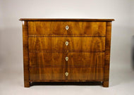 19TH CENTURY, AUSTRIA, NUTWOOD BIEDERMEIER CHEST OF DRAWERS