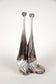 20TH CENTURY, GERMANY, ABSTRACT TWO-NECKED GLASS VASE, SIGNED, CIRCA 1980