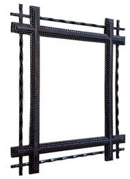 19TH CENTURY, AUSTRIA, RURAL TRAMP ART, WALL MIRROR, BASSWOOD, HAND CARVED, CIRCA 1890