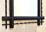 19TH CENTURY, AUSTRIA, RURAL TRAMP ART, WALL MIRROR, BASSWOOD, HAND CARVED, CIRCA 1890
