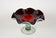 20TH CENTURY, ITALY, DARK RED MURANO GLASS BOWL, GREEN BASE, 1970