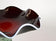 20TH CENTURY, ITALY, DARK RED MURANO GLASS BOWL, GREEN BASE, 1970