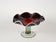 20TH CENTURY, ITALY, DARK RED MURANO GLASS BOWL, GREEN BASE, 1970