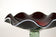 20TH CENTURY, ITALY, DARK RED MURANO GLASS BOWL, GREEN BASE, 1970
