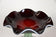 20TH CENTURY, ITALY, DARK RED MURANO GLASS BOWL, GREEN BASE, 1970