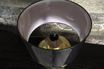 GOLDEN, GLAZED, CERAMIC, TABLE LAMP, DARK GREY, SHADE